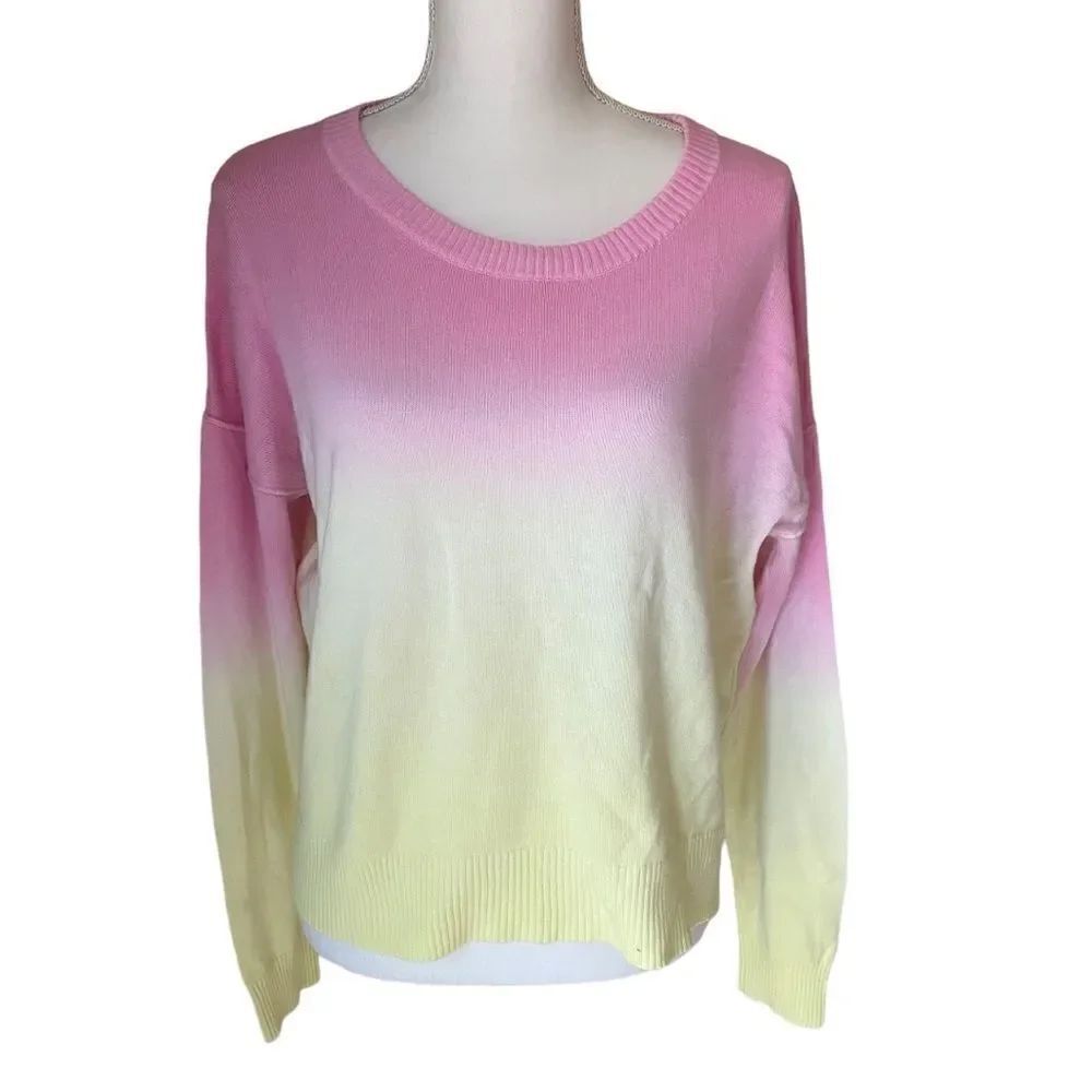 Sanctuary Pink Yellow Ombre Pullover Sweater Size Small